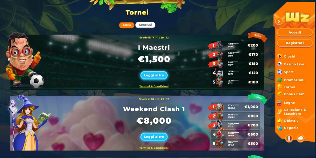 wazamba tornei